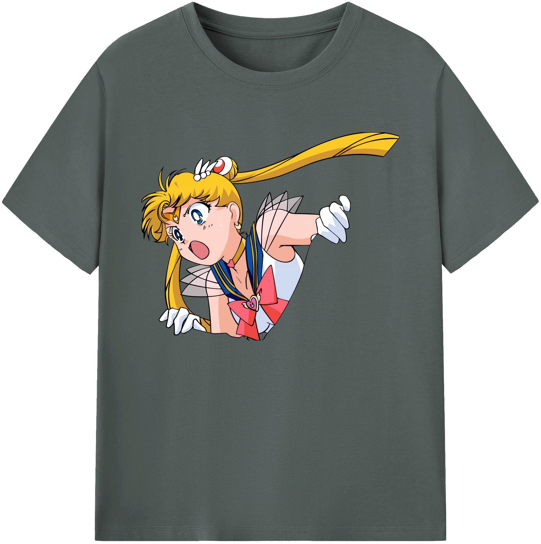 （画像用） 美少女戦士セーラームーン 月野 うさぎ つきの うさぎ Sailor Moon Tsukino Usagi 綿100％ メンズ半袖Tシャツ｜肌触りやわらか＆通気性